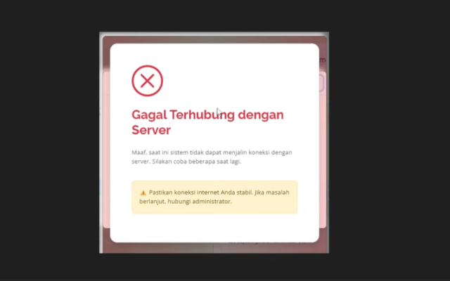 Solusi Notifikasi "Gagal Terhubung dengan Server" Saat Login Info GTK, Begini Cara Atasinya!